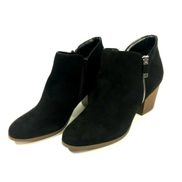 Style & Co Masrinaaf Black Suede Zip Booties 9.5M - Picture 1 of 11